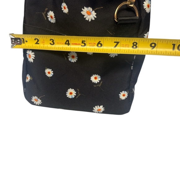 Alice + Olivia Daisy Print Weekend Duffel Bag By Stacey Bendet 16" x 11" Black - Picture 4 of 12